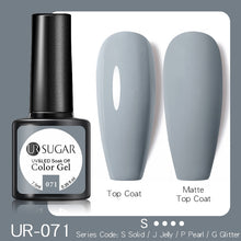 Load image into Gallery viewer, UR SUGAR 7.5ML Dark Blue Matte Top Coat Color UV Nail Gel Polish Semi Permanent Soak Off UV LED Gel Nail Gel Nail Art DIY Design