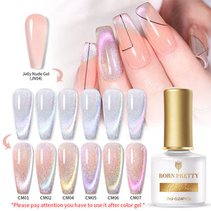 BORN PRETTY 7ml 9D Laser Cat Magnetic Gel Nail Gel Pink Magnetic Gel Soak Off UV LED Nail Varnish UV Gel Need Pink Nude Base