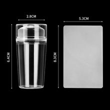 Load image into Gallery viewer, Transparent Nail Stamper with Scraper Jelly Silicone Stamp for French Nails Manicuring Kits Nail Art Stamping Tool