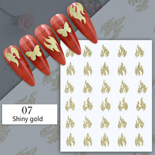 Load image into Gallery viewer, 1PC Silver Gold Lines Stripe 3D Nail Sticker Geometric Waved Star Heart Self Adhesive Slider Papers Nail Art Transfer Stickers