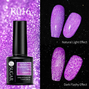 UR SUGAR 7.5ml Thermal Ultra-thin Glitter Gel Soak Off UV Gel Color-chaging Snowflake Temperature Color Change Nail Art Varnish