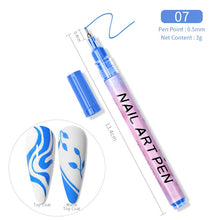 Load image into Gallery viewer, 1 Pc Nail Art Graffiti Pen Black Color UV Gel Polish Design Dot Painting Detailing Pen Brushes DIY Nail Art Adorn Tools