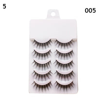 Load image into Gallery viewer, Eye makeup accessories 5 pairs set Cos cross false eyelashes Lash Extension 3D bunch Japanese Fairy Little Devil Cosplay 5 Pairs