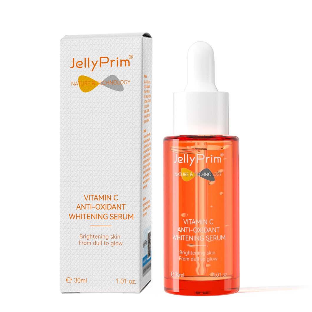 JellyPrim Vitamin C Skin Care Serum For Face Glowing Hyaluronic Acid Fade Acne Marks Moisturizing Facial Sun Spots Whiten Serum