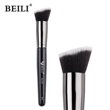 Load image into Gallery viewer, BEILI Black Foundation Make up Brush Big Definer Powder Blush Soft Synthetic Hair Makeup Brushes Highlighter Fan Contour Tools