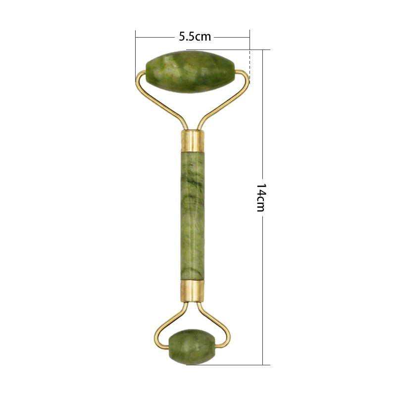 Natural Jade Roller Guasha Skin Scraper Facial Set Facial Stone Firming Face Anti-Aging Puffy Eyes Massager Neck Anti Wrinkle