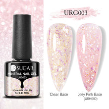 Load image into Gallery viewer, UR SUGAR 7ml Gold Glitter Gel Nail Polish Platinum Shining Mineral Sequins Soak Off UV LED Gel Nail Semi Permanent Manicure