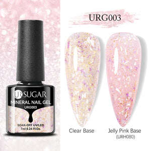 UR SUGAR 7ml Gold Glitter Gel Nail Polish Platinum Shining Mineral Sequins Soak Off UV LED Gel Nail Semi Permanent Manicure
