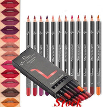 Load image into Gallery viewer, 6 12Pcs/Set Waterproof Pencil Lipstick Set Pen Matte Lip Liner Long Lasting Makeup Pens Easy to Wear Non-stick Cup карандаш для