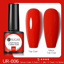 Load image into Gallery viewer, UR SUGAR 7.5ML Dark Blue Matte Top Coat Color UV Nail Gel Polish Semi Permanent Soak Off UV LED Gel Nail Gel Nail Art DIY Design