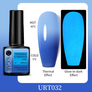UR SUGAR 7.5ml Thermal Ultra-thin Glitter Gel Soak Off UV Gel Color-chaging Snowflake Temperature Color Change Nail Art Varnish
