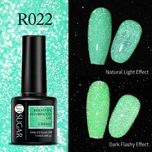Load image into Gallery viewer, UR SUGAR 7.5ml Thermal Ultra-thin Glitter Gel Soak Off UV Gel Color-chaging Snowflake Temperature Color Change Nail Art Varnish
