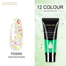 Load image into Gallery viewer, Limegirl 15ml Poly Nail Gel Glitter Building Nail Gel For Manicure Nail Art Design Luminous Polygels Extension Nail Gel For Nail
