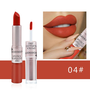 5 In 1 Matte Lipstick Velvet Sexy Red Lip Tint Long Lasting Non-stick Cup Lip Gloss Set Lip Oil Female Makeup Cosmetic Kit