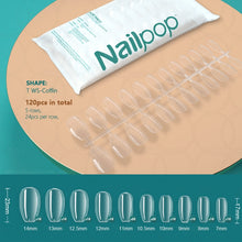 Load image into Gallery viewer, NAILPOP 120pcs False Nails Acrylic Press on Nails Coffin Artificial Nails Clear Fake Nail Tips for Extension Manicure Tool