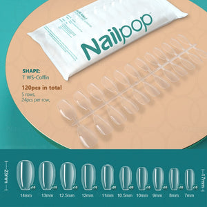 NAILPOP 120pcs False Nails Acrylic Press on Nails Coffin Artificial Nails Clear Fake Nail Tips for Extension Manicure Tool