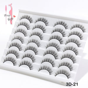AYRMILLA Natural False Eyelashes 5/10/14Pairs Dramatic 3D Mink Lashes Thick Fake Eyelash Extension Faux Cils Makeup maquiagem