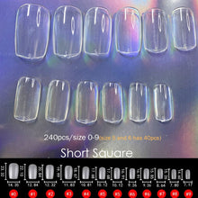 Load image into Gallery viewer, Gel Nails Extension System Full Cover Sculpted Clear Stiletto Coffin False Nail Tips 240pcs/bag