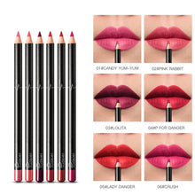 Load image into Gallery viewer, 6 12Pcs/Set Waterproof Pencil Lipstick Set Pen Matte Lip Liner Long Lasting Makeup Pens Easy to Wear Non-stick Cup карандаш для