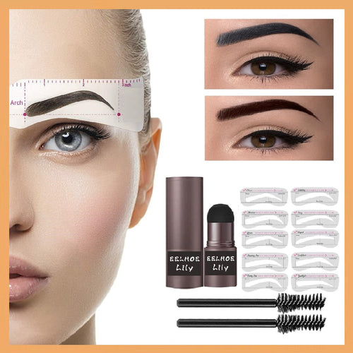 2023 Professional One Step Eyebrow Stamp Shaping Set Pen Pencil Waterproof Makeup For Women Perfect Brows Stencil And Kit Tattoo