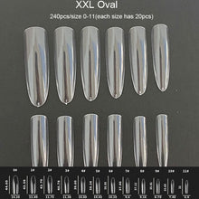 Load image into Gallery viewer, Gel Nails Extension System Full Cover Sculpted Clear Stiletto Coffin False Nail Tips 240pcs/bag