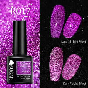 UR SUGAR 7.5ml Thermal Ultra-thin Glitter Gel Soak Off UV Gel Color-chaging Snowflake Temperature Color Change Nail Art Varnish