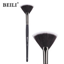 Load image into Gallery viewer, BEILI Black Foundation Make up Brush Big Definer Powder Blush Soft Synthetic Hair Makeup Brushes Highlighter Fan Contour Tools