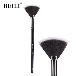 BEILI Black Foundation Make up Brush Big Definer Powder Blush Soft Synthetic Hair Makeup Brushes Highlighter Fan Contour Tools