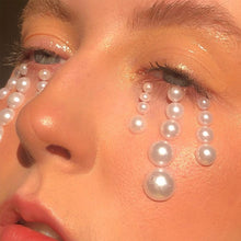 Load image into Gallery viewer, 3D Eyes Face Makeup Temporary Tattoo Self Adhesive Beauty White Pearl Jewels Stickers Festival Body Art Decorations Nail Diamond