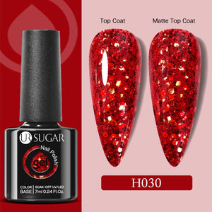 UR SUGAR 7ml Gold Glitter Gel Nail Polish Platinum Shining Mineral Sequins Soak Off UV LED Gel Nail Semi Permanent Manicure