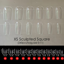 Load image into Gallery viewer, Gel Nails Extension System Full Cover Sculpted Clear Stiletto Coffin False Nail Tips 240pcs/bag