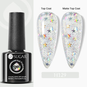 UR SUGAR 7ml Gold Glitter Gel Nail Polish Platinum Shining Mineral Sequins Soak Off UV LED Gel Nail Semi Permanent Manicure