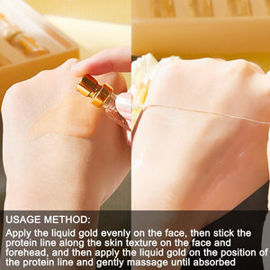 24K Gold Face Serum Active Collagen Silk Thread Facial Essence Anti-Aging Smoothing Firming Moisturizing Hyaluronic Skin Care