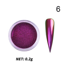 Load image into Gallery viewer, 1Box Nail Mirror Glitter Powder Metallic Colorful Dust Metal Effect Nail Glitter Gold Nail Art UV Gel Polish Chrome Flakes Dust