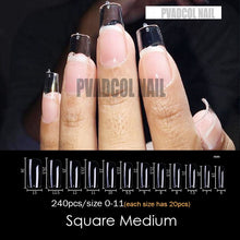 Load image into Gallery viewer, Gel Nails Extension System Full Cover Sculpted Clear Stiletto Coffin False Nail Tips 240pcs/bag
