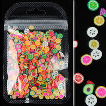 Load image into Gallery viewer, Mixed 3D Fruit Slices Sticker Polymer Clay DIY Designs Slice Lemon Nail Art Sliders Nails Art Decors Women Nail Tips Manicure