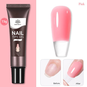 BORN PRETTY 30/20ml Glitter Acrylic Gel Finger Extension Silver Pink Extension Gel Soak Off Nail Art Gel Varnish