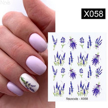 Load image into Gallery viewer, Harunouta 1 Sheet Nail Water Decals Transfer Lavender Spring Flower Leaves Nail Art Stickers Nail Art Manicure DIY