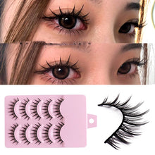 Load image into Gallery viewer, Eye makeup accessories 5 pairs set Cos cross false eyelashes Lash Extension 3D bunch Japanese Fairy Little Devil Cosplay 5 Pairs