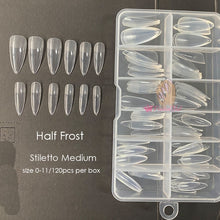 Load image into Gallery viewer, Gel Nails Extension System Full Cover Sculpted Clear Stiletto Coffin False Nail Tips 240pcs/bag