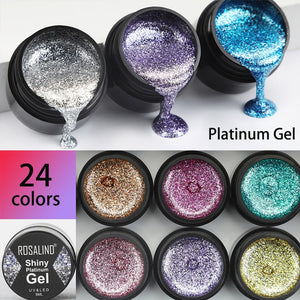 ROSALIND Gel Nail Polish Glitter Paint Hybrid Varnishes Shiny Top Base Coat For Nails Set Semi Permanent For Manicure Nail Art