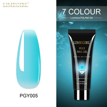 Load image into Gallery viewer, Limegirl 15ml Poly Nail Gel Glitter Building Nail Gel For Manicure Nail Art Design Luminous Polygels Extension Nail Gel For Nail