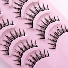 Load image into Gallery viewer, Eye makeup accessories 5 pairs set Cos cross false eyelashes Lash Extension 3D bunch Japanese Fairy Little Devil Cosplay 5 Pairs