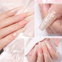 Load image into Gallery viewer, UR SUGAR 7ml Gold Glitter Gel Nail Polish Platinum Shining Mineral Sequins Soak Off UV LED Gel Nail Semi Permanent Manicure