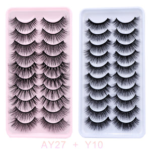 AYRMILLA 5/20Pairs 3D Mink Lashes Natural False Eyelashes Dramatic Thick Fake Eyelash Extension Faux Cils Wholesale Makeup Tools