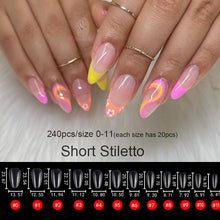 Load image into Gallery viewer, Gel Nails Extension System Full Cover Sculpted Clear Stiletto Coffin False Nail Tips 240pcs/bag