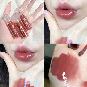 Cherry Pink Lip Plumper Gloss Crystal Jelly Oil Lip Tint Korean Long-lasting Waterproof Lipstick Lips Plumper Extreme Wholesale