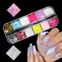 Load image into Gallery viewer, Holographic Butterfly Flakes Nail Art Glitter Sparkly 3D Laser Butterfly Sequins Tips DIY Polish Nail Art Decorations Manicure