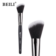 Load image into Gallery viewer, BEILI Black Foundation Make up Brush Big Definer Powder Blush Soft Synthetic Hair Makeup Brushes Highlighter Fan Contour Tools