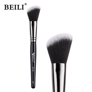 BEILI Black Foundation Make up Brush Big Definer Powder Blush Soft Synthetic Hair Makeup Brushes Highlighter Fan Contour Tools